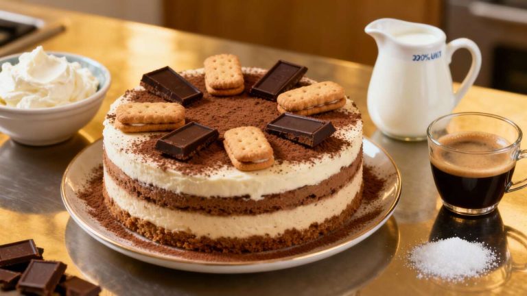 Gâteau de mamie recette rapide sans cuisson avec petits beurres et café